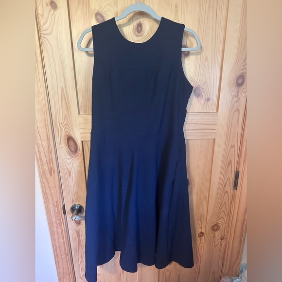 Lands' End‎ Blue Sheath Midi Dress Halter Sleeveless Size 12 - Picture 3 of 7